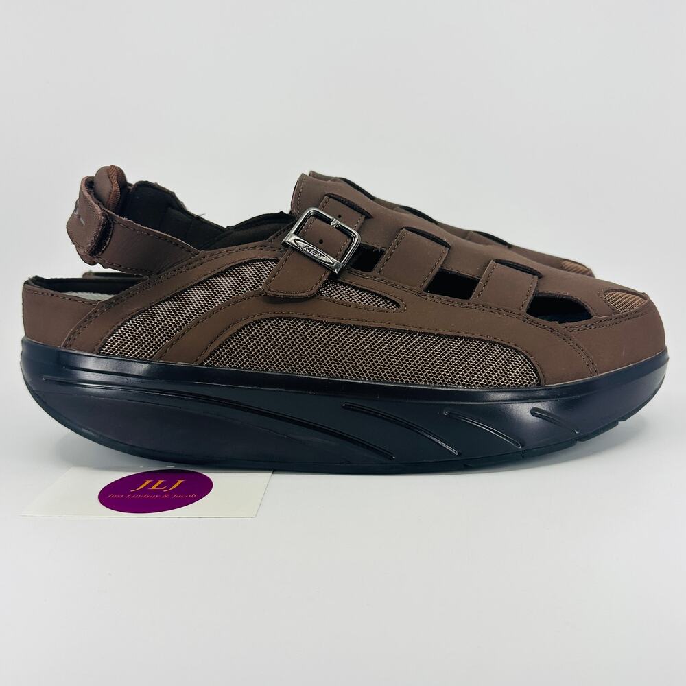 MBT Men's Brown Swiss Engineered Rocker Bottom Fisherman Sandals Size 11 / 45 EU